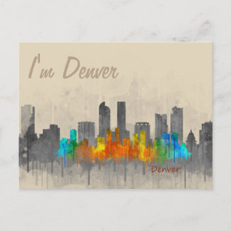 Postal Denver Colorado City Skyline Hq v3. soy denver