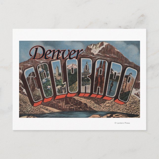 Postal Denver, Colorado - Escenas de letras grandes (Anverso)