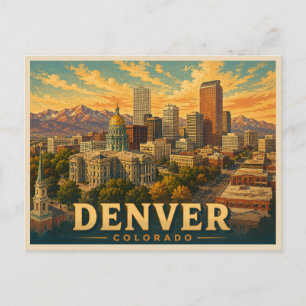 Postal Denver Colorado Viajes Antiguos