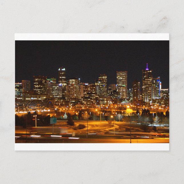 Postal Denver de noche (Anverso)