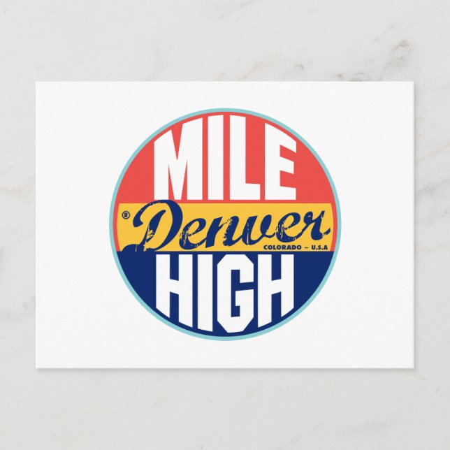 Postal Denver etiqueta vintage (Anverso)