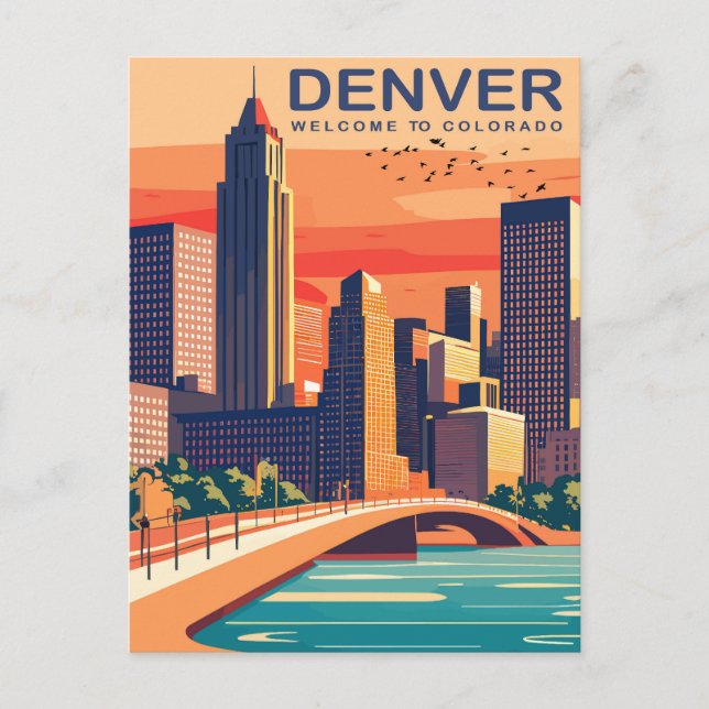 Postal Denver, Río Southplatte, Colorado, Viajes (Anverso)