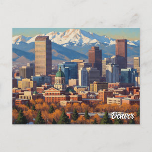 Postal Denver Skyline Colorado