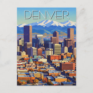 Postal Denver Skyline Colorado