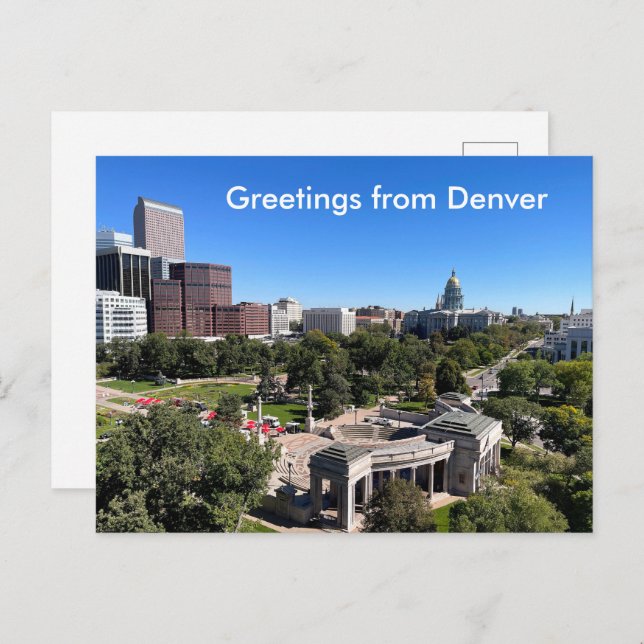 Postal Denver Skyline View Capitol Building Personalize (Anverso / Reverso)