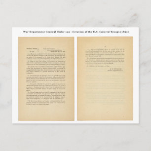 Postal Departamento de Guerra Orden General 143 tropas de