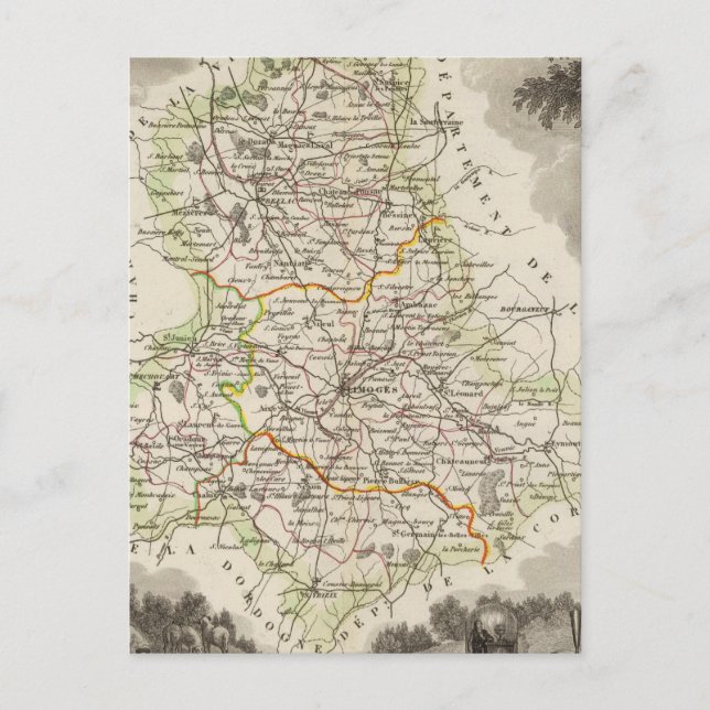 Postal Departamento De La Hte Vienne (Anverso)