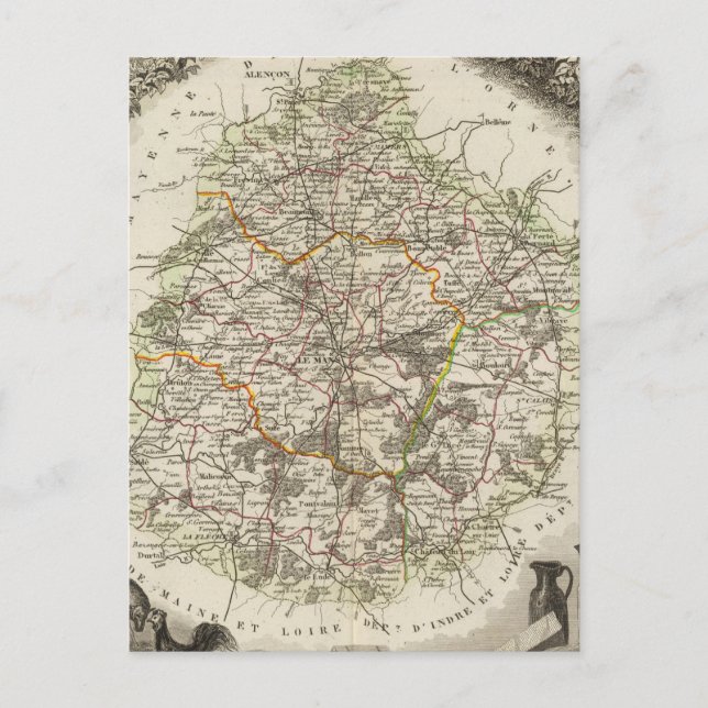 Postal Departamento De La Sarthe (Anverso)