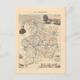 Postal Departamento Ille et Vilain, Mapa Alexandre Vuille