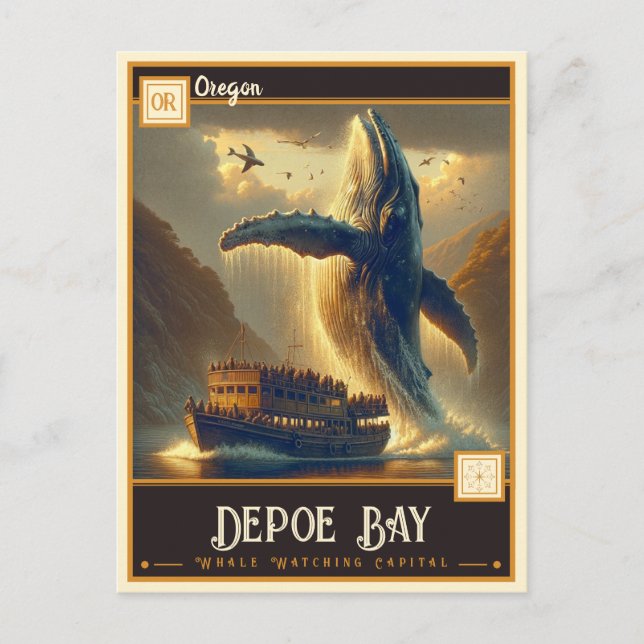 Postal Depoe Bay, Oregón | Vintage (Anverso)