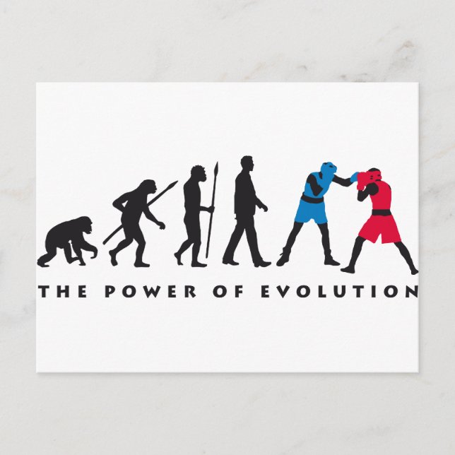 Postal deporte de caja de evolución (Anverso)