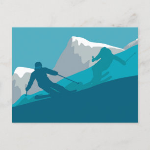 Postal Deporte de esquí de montaña