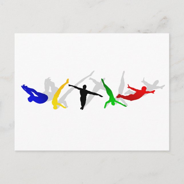 Postal Deporte de plataforma de alta buceo para buceo (Anverso)