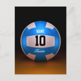 Postal Deporte de voleibol azul