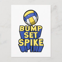 Postal Deporte de voleibol con juego de golpes Spike