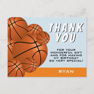 Postal Deporte moderno de baloncesto Cumpleaños de niños 