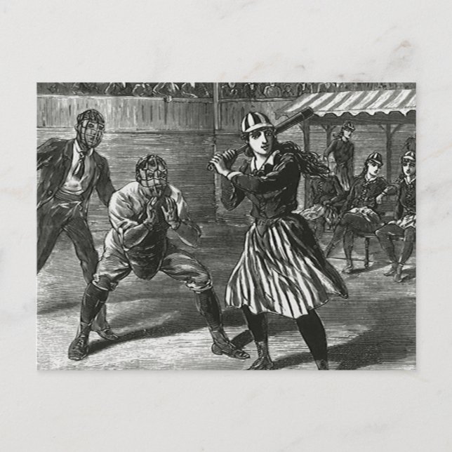 Postal Deportes de época, equipos de béisbol femenino vic (Anverso)