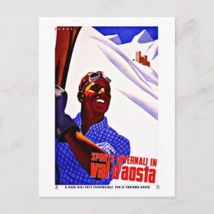 Postal Deportes de esquí en Aosta Valley Italia Viajes de