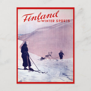 Postal Deportes de invierno de época, Ski Finlandia