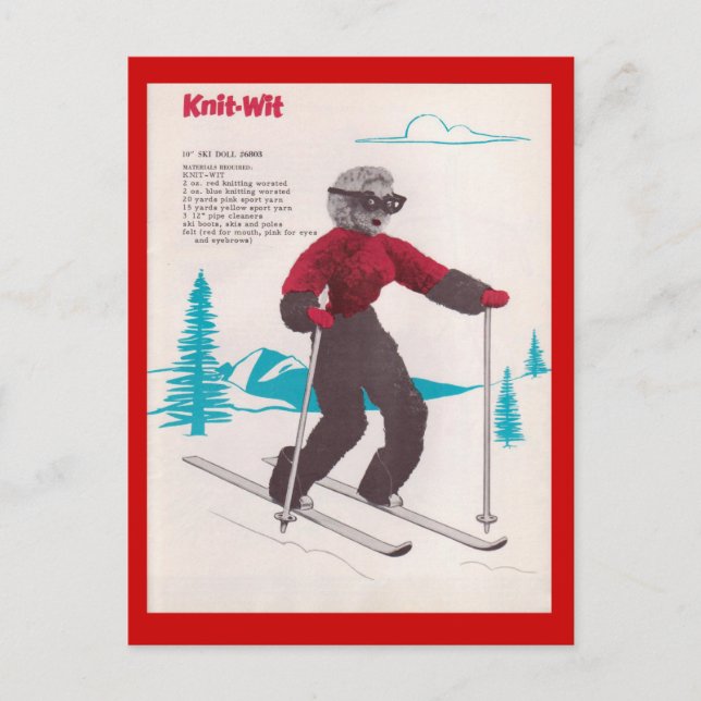 Postal Deportes de invierno de época, Ski Knit-wit (Anverso)