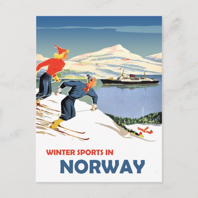 Postal Deportes de invierno en Noruega (Anverso)