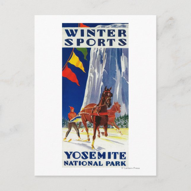 Postal Deportes de invierno en Yosemite PosterYosemite, C (Anverso)