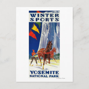 Postal Deportes de invierno en Yosemite PosterYosemite, C