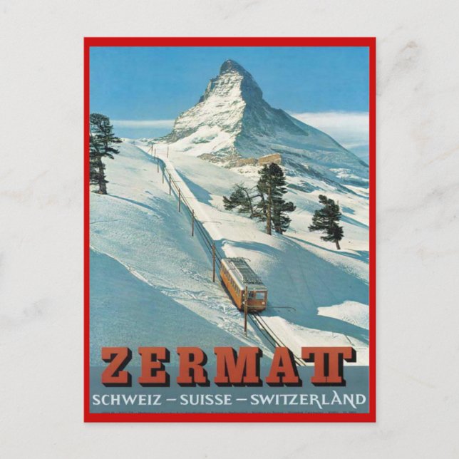 Postal Deportes de invierno, Ski Zermatt, Suiza (Anverso)