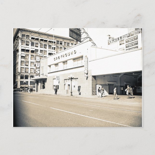 Postal Depósito de Greyhound Viejo (Anverso)