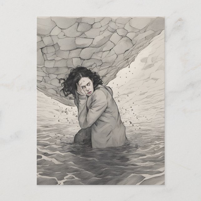 Postal Depresión en blanco y negro (Anverso)