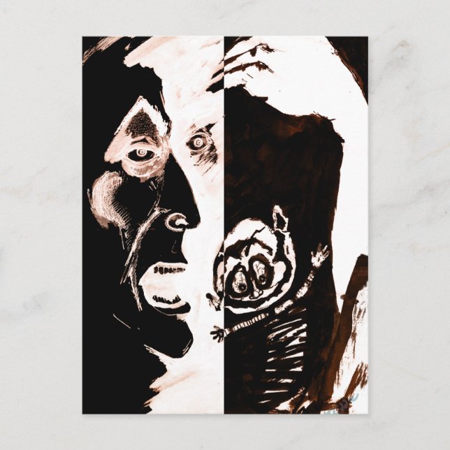 Postal Depresión maniática (Anverso)