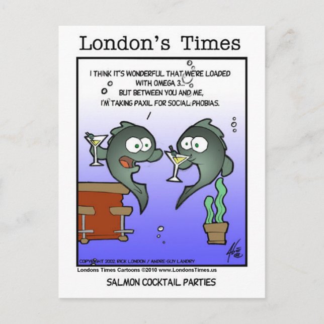 Postal Depresión Salmon Funny Cards Mugs & Gifts (Anverso)