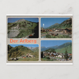 Postal Der Arlberg Vintage Alpine Austríaco Multivista