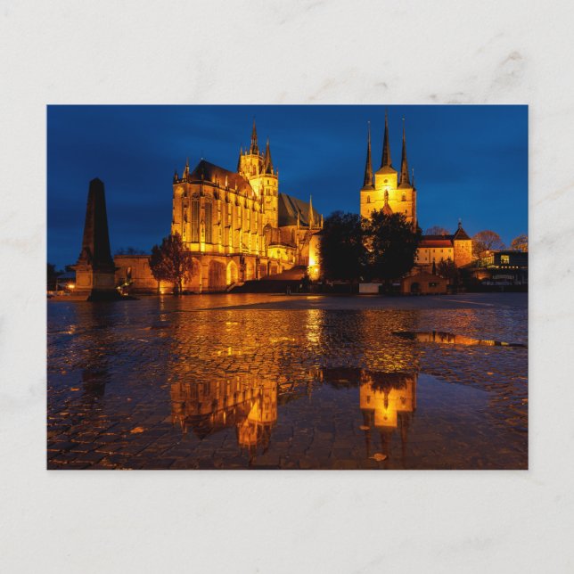 Postal Der Erfurter Dom in Thüringen Postkarte (Anverso)