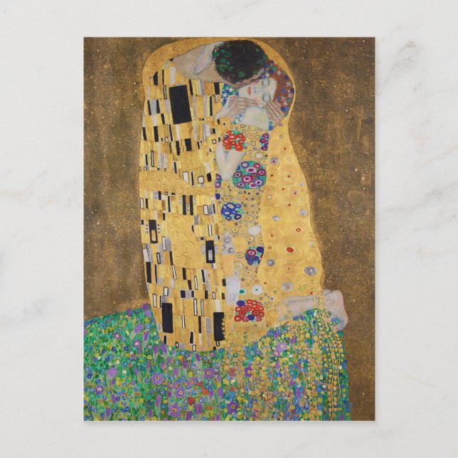 Postal Der Kuss (Liebespaar) El beso (a los amantes) 1908 (Anverso)