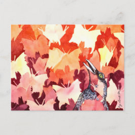 Postal Der Rabe schtemt die Schmetterlinge auf