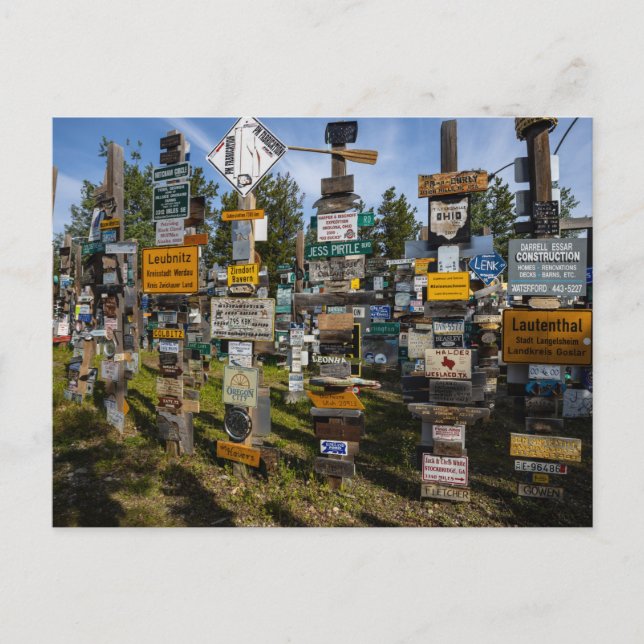 Postal der sign post forest in Kanada (Anverso)