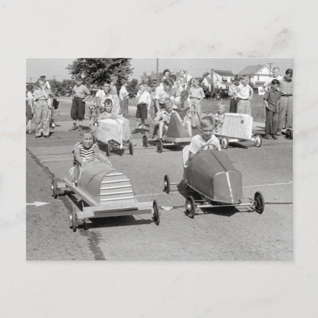 Postal Derby de Caja de Jabón, 1940 (Anverso)