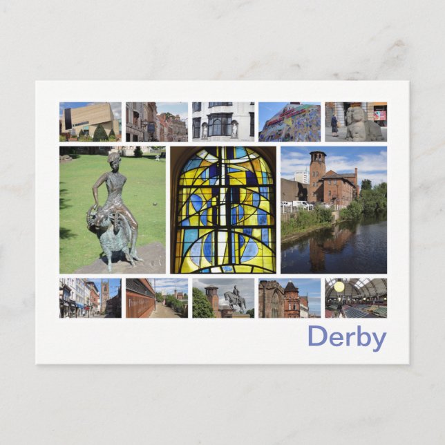 Postal Derby multiimagen (Anverso)