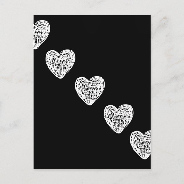 Postal Derecho a mi corazón - blanco y negro (Anverso)