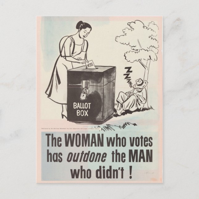 Postal Derecho de las mujeres al voto - Vintage (Anverso)