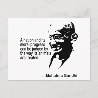 Postal Derechos de los animales de Mahatma Gandhi