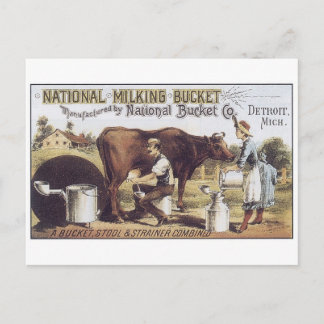 Postal Deroit Michigan, cubo nacional de la leche