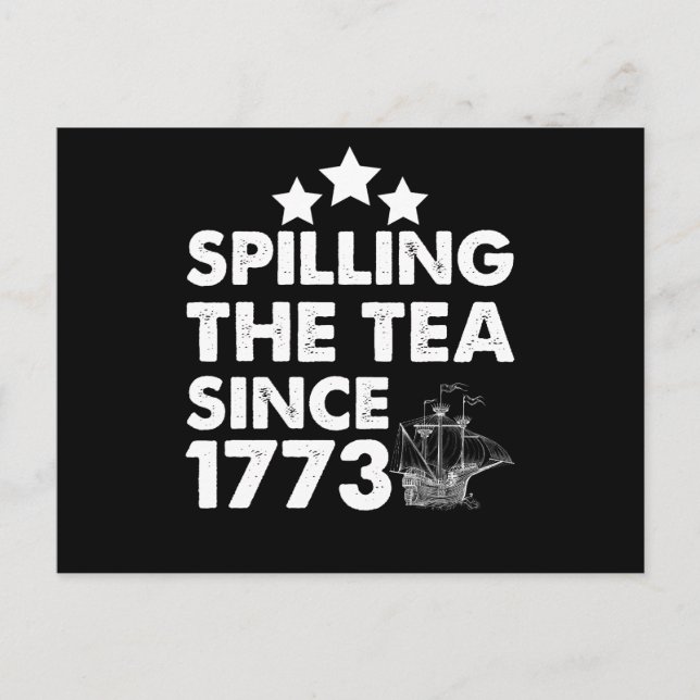 Postal Derramamiento del té desde 1773 4 de julio (Anverso)