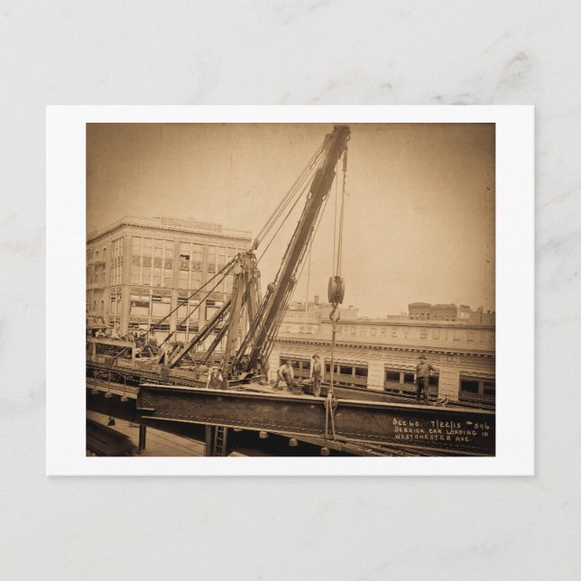 Postal Derrick Car Cargando Westchester Avenue Bronx NYC (Anverso)