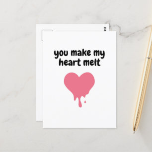 Postal Derrites mi corazón Cute Love Rosa Derretido