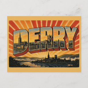 Postal DerryLondonderry Irlanda del Norte Viajes Vintage