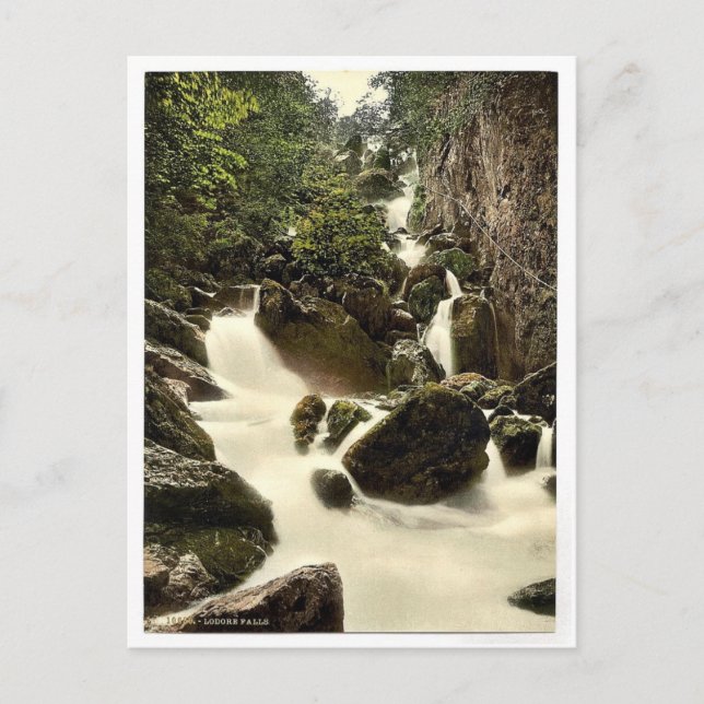 Postal Derwentwater, Lodore Falls, Lake District, Inglate (Anverso)