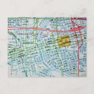 Postal DES MOINES, IA Vintage Map Postcard