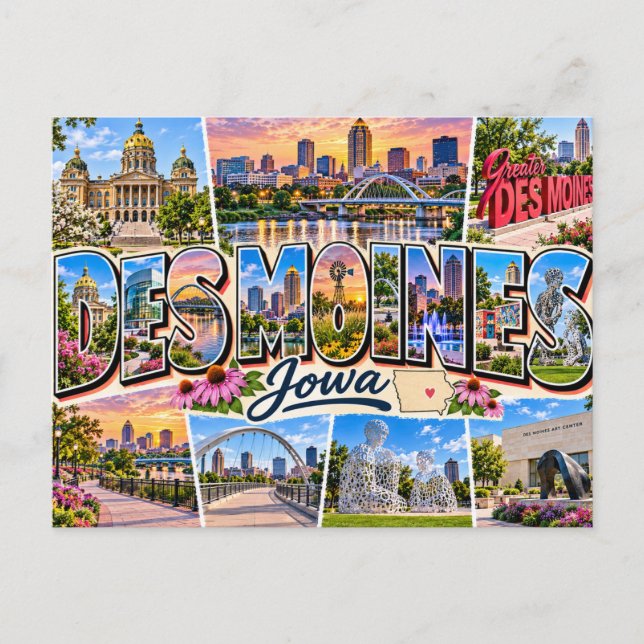 Postal Des Moines, Iowa  (Anverso)